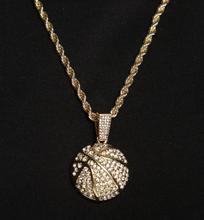 Load image into Gallery viewer, Basketball Pendant Chain Necklace