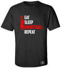Load image into Gallery viewer, Eat Sleep Basketball Repeat T-Shirt