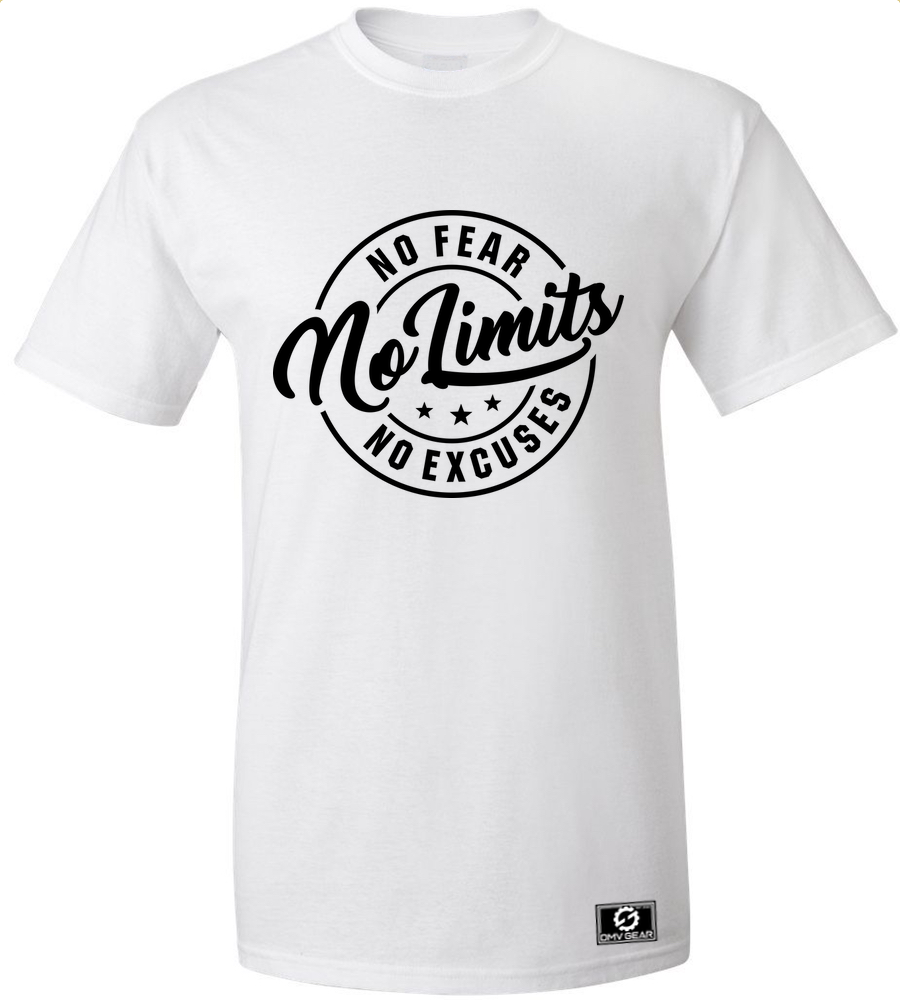 no fear gear No Fear No Limits No Excuses T-Shirt XXL / White