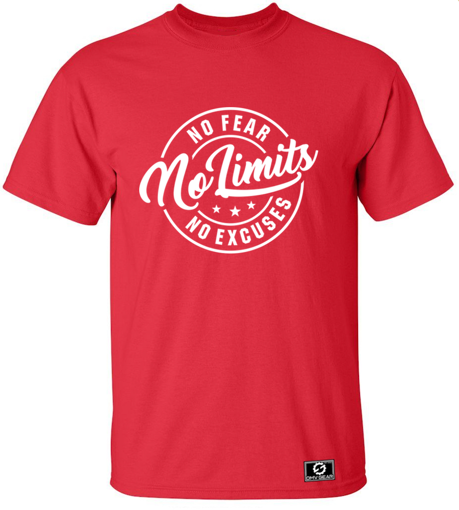 No Fear No Limits No Excuses T-Shirt Large / Red
