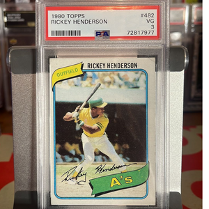 1980 Rickey Henderson Rookie PSA 3 Topps Oakland Athletics MLB New Slab Baseball Card