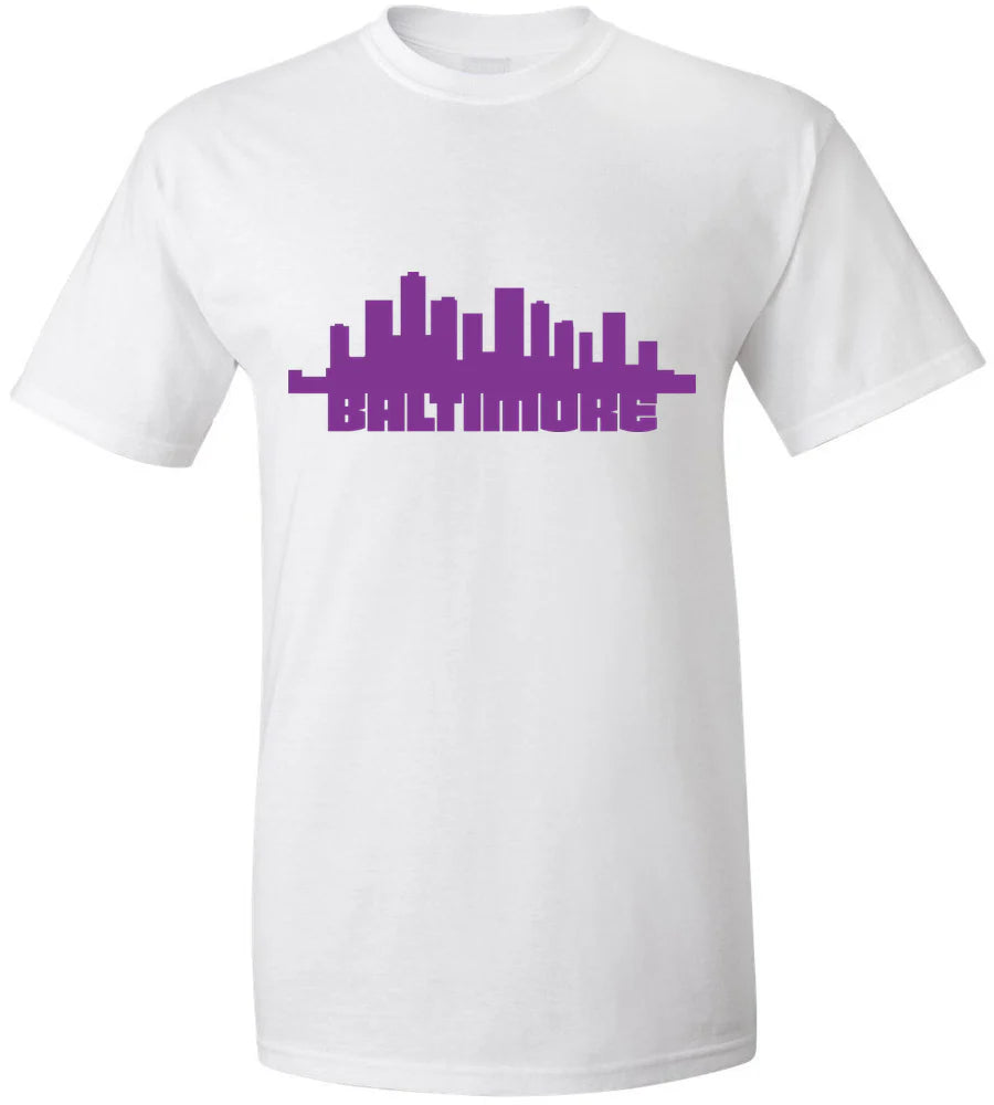 Baltimore Skyline T-Shirt - Men's Small White