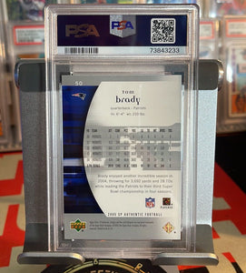 2005 Tom Brady PSA 10 Upper Deck SP Authentic New England Patriots New Slab Football Card