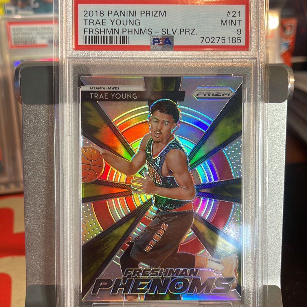 2018 Trae Young Rookie PSA 9 Silver Prizm Freshman Phenoms Atlanta Hawks Basketball Card