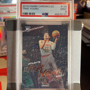 2018 Trae Young Rookie PSA 9 Panini Chronicles Atlanta Hawks Basketball Card