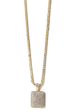 Load image into Gallery viewer, Square Pendant with Gold-Tone Chain
