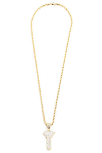 Key Pendant with Gold-Tone Chain