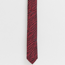 Load image into Gallery viewer, Dark Red and Black Zebra Tie
