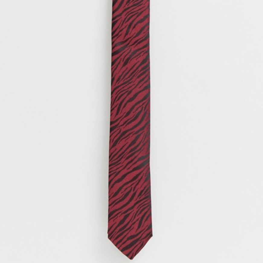 Dark Red and Black Zebra Tie