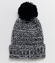 Load image into Gallery viewer, White and Black Knit Beanie
