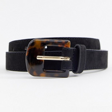 Load image into Gallery viewer, Turtle Shell Buckle Black Belt

