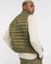 Load image into Gallery viewer, Army Green Padded Zip-Up Vest
