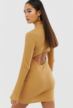 Load image into Gallery viewer, Turtle Neck Open Back Dress
