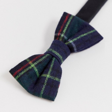 Load image into Gallery viewer, Navy Plaid Bow Tie
