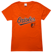 Load image into Gallery viewer, Women&#39;s Baltimore Orioles V-Neck T-Shirt
