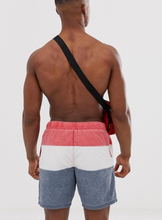 Load image into Gallery viewer, Red White &amp; Blue Acid Washed Swim Shorts
