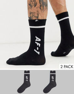 Black Nike Air Force Socks 2-Pack