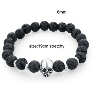 Lava Stone Skull Bracelet