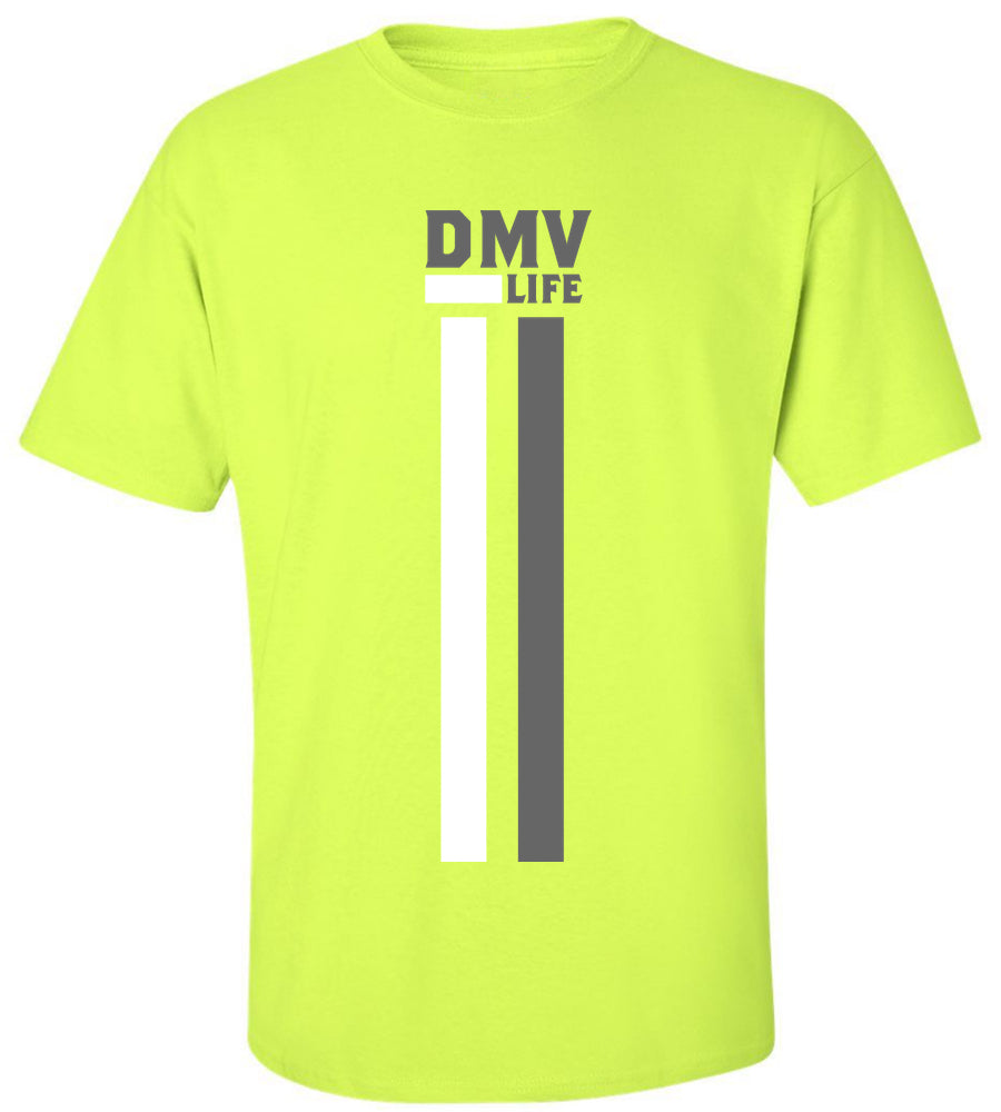 DMV Life Bars T-Shirt - Men's Small Neon Yellow