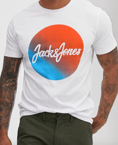 Jacks & Jones Blue Orange Logo T-Shirt