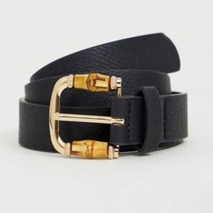 Black Belt with Bamboo Detail Buckle