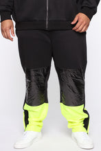 Load image into Gallery viewer, Black and Neon Yellow Joggers
