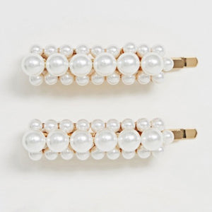 Oversized Faux Pearl Hairclips 2-Pack
