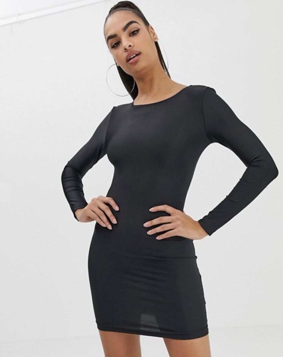 black long sleeve tube dress Petal and Pup Briar Long Sleeve Dress