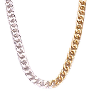Two Tone Cuban Link 24" Chain