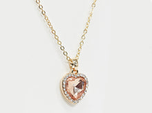 Load image into Gallery viewer, Pink Heart Jewel Pendant Necklace
