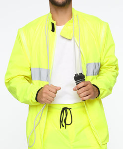 Neon Reflective Jacket with Detachable Sleeves