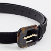 Load image into Gallery viewer, Turtle Shell Buckle Black Belt
