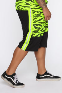Neon Yellow and Black Shorts
