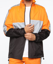 Load image into Gallery viewer, Orange Black Reflective Jacket
